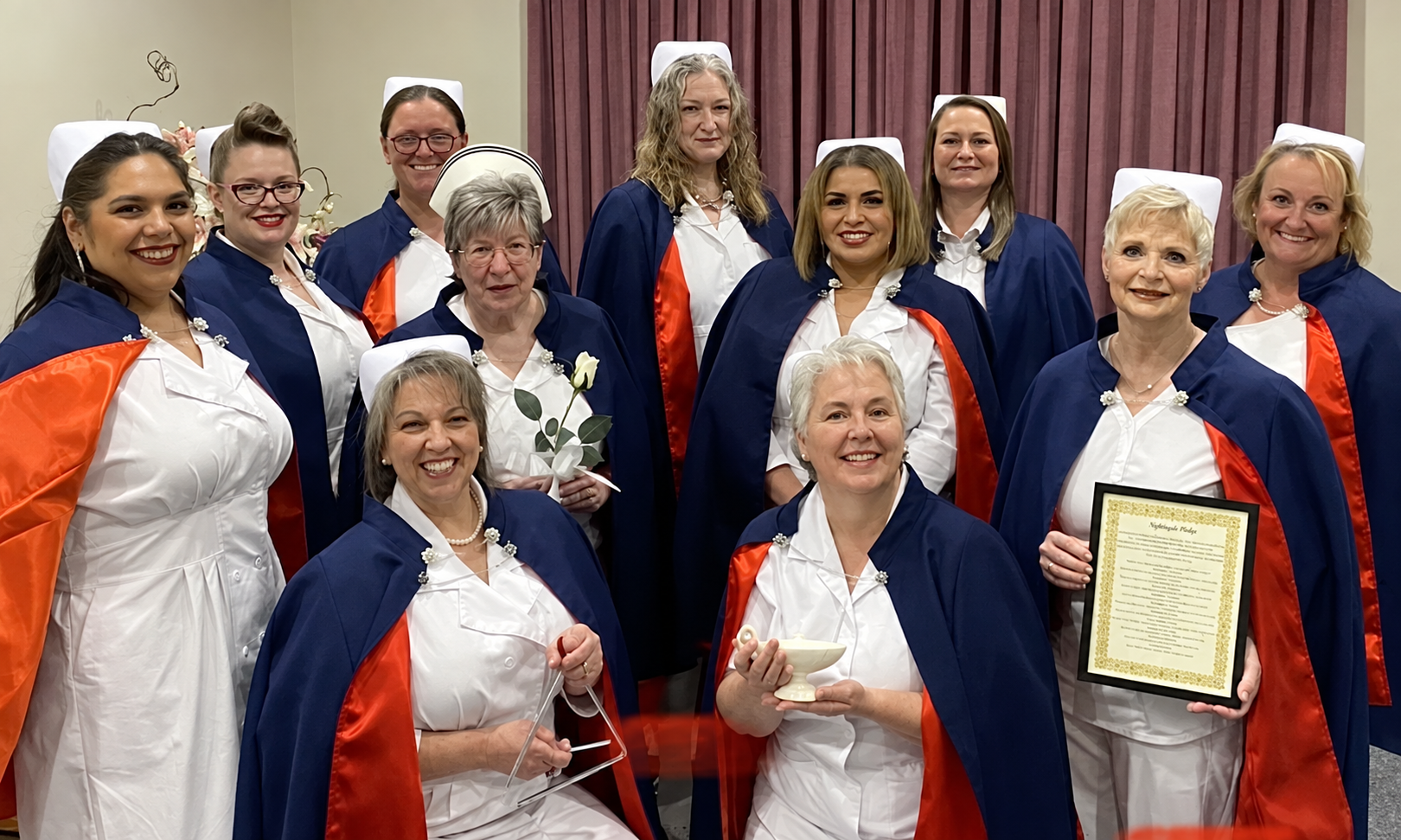 Brazoria County Nurse Honor Guard volunteers in their ceremonial uniforms